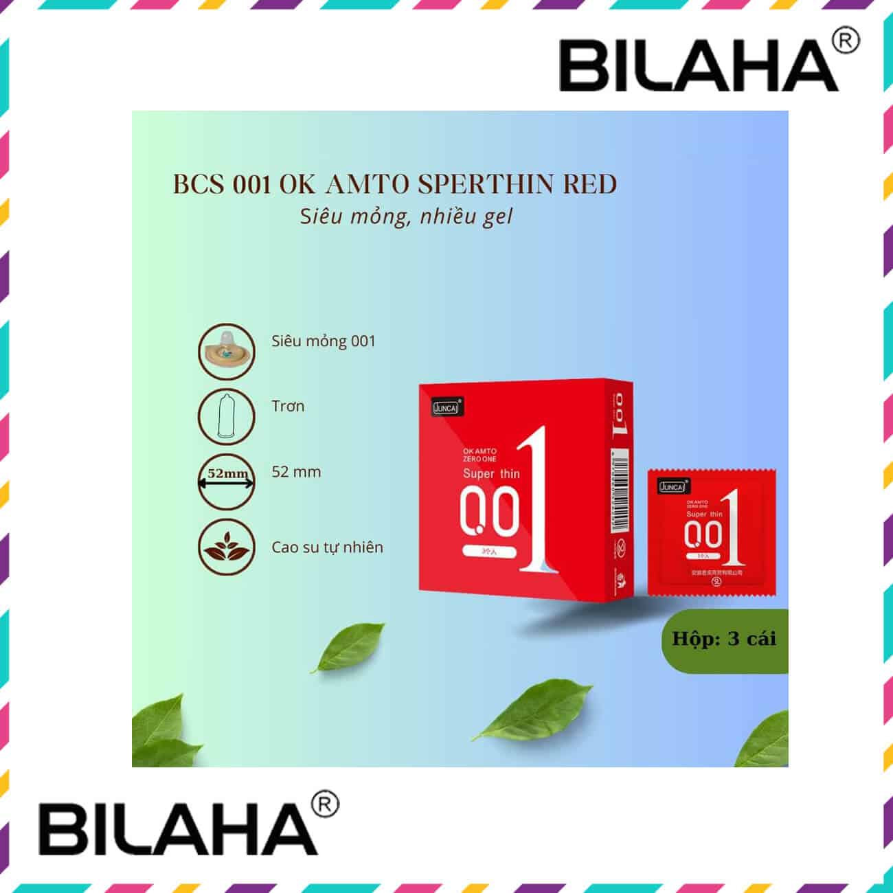 (WEB1271) Bao Cao Su JunCai 001 Siêu Mỏng OKAMTO Nhiều Mẫu (Có Che Tên)